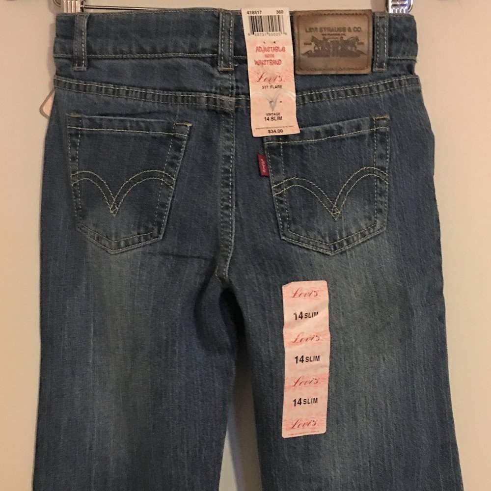 Girls LEVI'S 517 Stretch Flare "Vintage" Adjustable Waist Jeans NEW WITH TAG!_6